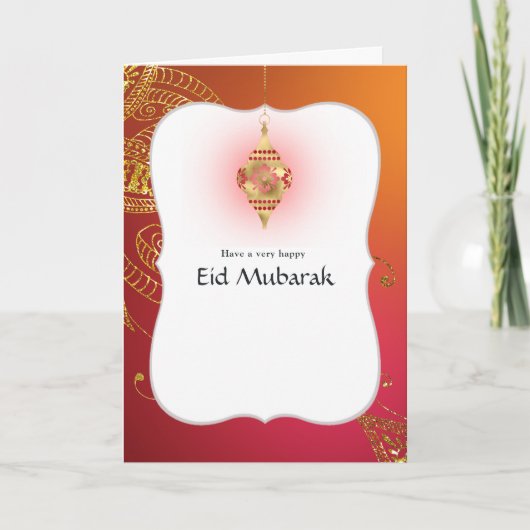 Eid Mubarak Familie Fotogroet Feestdagen Kaart (Voorkant)