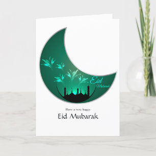Eid Mubarak Familie Fotogroet Feestdagen Kaart