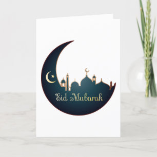 Eid Mubarak Familie Fotogroet Feestdagen Kaart