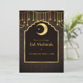 Eid Mubarak Familie Fotogroet Kaart (Staand voorkant)