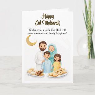 Eid Mubarak Familie Wenskaart   Islamitische Eid A Kaart