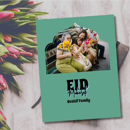 Eid Mubarak Familiefoto Feestdagenkaart