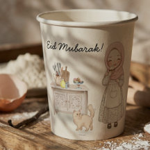 Eid Mubarak Feest Papieren Bekers Moslim