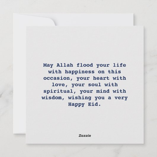 Eid Mubarak Feestdagenkaart (Achterkant)