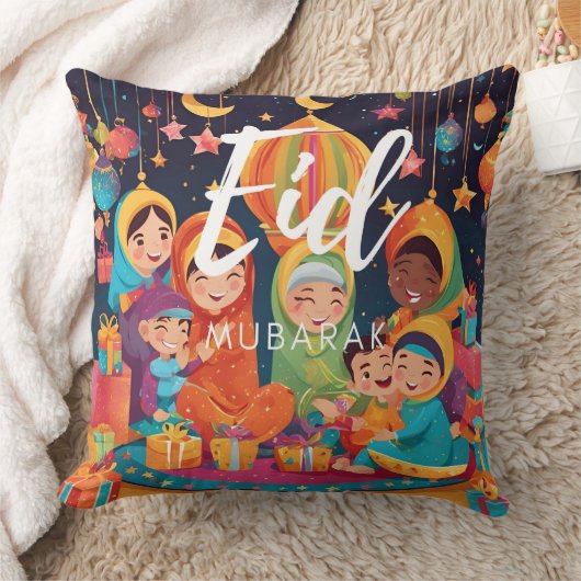 Eid Mubarak feestelijk scènekussen Kussen (Deken)