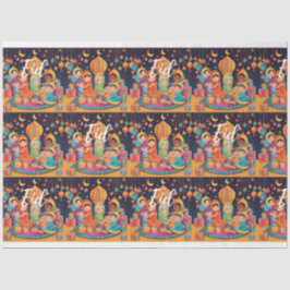 Eid Mubarak Festival Scene Inpakken Cadeaupapier Tissuepapier