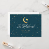 Eid Mubarak Flat Wenskaart Kaart (Voorkant / Achterkant in situ)
