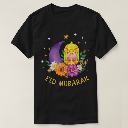 Eid Mubarak Floral Islamic Ramadan Tshirt voor Mus (Design voorkant)