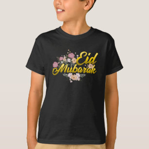 Eid Mubarak Floral Islamitische Vloervrouw T-shirt
