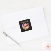 Eid Mubarak Floral Vierkante Sticker (Envelop)