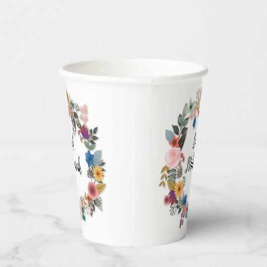 EID MUBARAK FLORAL WREATH BALLOON CUP PAPIEREN BEKERS (Rechts)