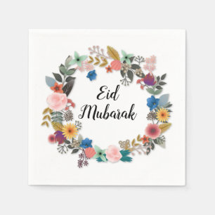 EID MUBARAK FLORAL WREATH NAPKINS SERVET