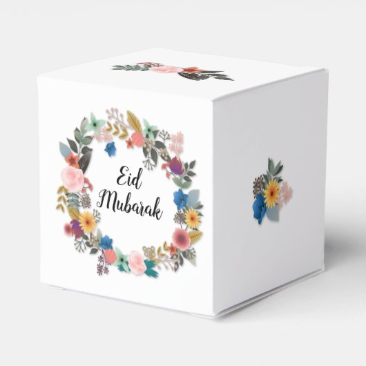 EID MUBARAK FLORAL WREATS FAVOR CUBE BEDANKDOOSJES (Achterkant)