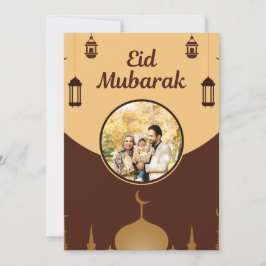 Eid Mubarak Fotolijst Moskee Silhouet Kunst Feestdagenkaart