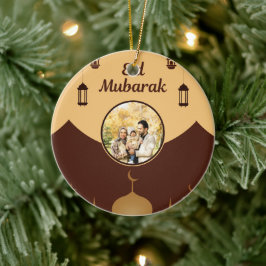 Eid Mubarak Fotolijst Moskee Silhouet Kunst Keramisch Ornament