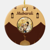 Eid Mubarak Fotolijst Moskee Silhouet Kunst Keramisch Ornament (Achterkant)