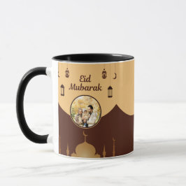 Eid Mubarak Fotolijst Moskee Silhouet Kunst Mok