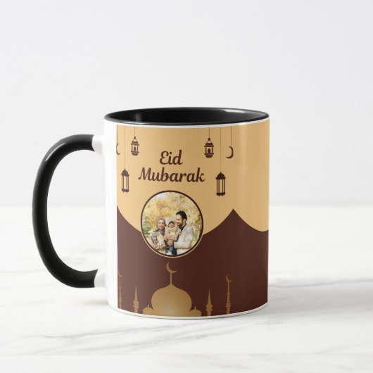 Eid Mubarak Fotolijst Moskee Silhouet Kunst Mok (Links)