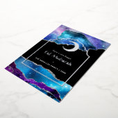 Eid Mubarak Galaxy en Zilveren Agaat Folie Vakanti Feestdagenkaart (Gedraaid)