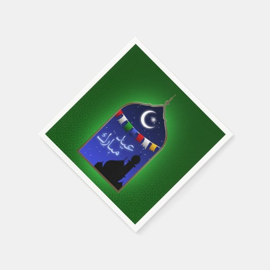 Eid Mubarak Garland Moon Servetten (Hoek)
