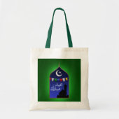 Eid Mubarak Garland Moon Tote Bag (Voorkant)