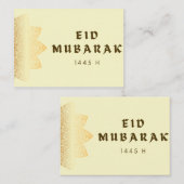 Eid Mubarak geel Wenskaart Notitiekaartje (Voorkant / Achterkant)