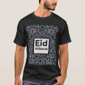 Eid Mubarak Geometrisch Patroon Zwart Tshirt (Voorkant)