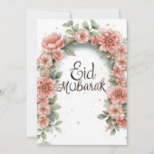 Eid mubarak gepersonaliseerde bloemengroetkaart kaart (Voorkant)