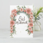 Eid mubarak gepersonaliseerde bloemengroetkaart kaart (Staand voorkant)