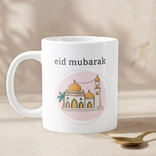Eid Mubarak & Gepersonaliseerde Initialen Koffiemo Grote Koffiekop