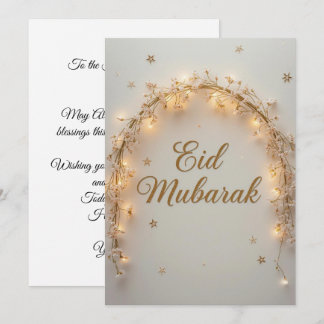 Eid mubarak gepersonaliseerde lichten wenskaart kaart