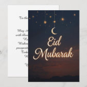 Eid mubarak gepersonaliseerde moderne kaart (Voorkant / Achterkant)