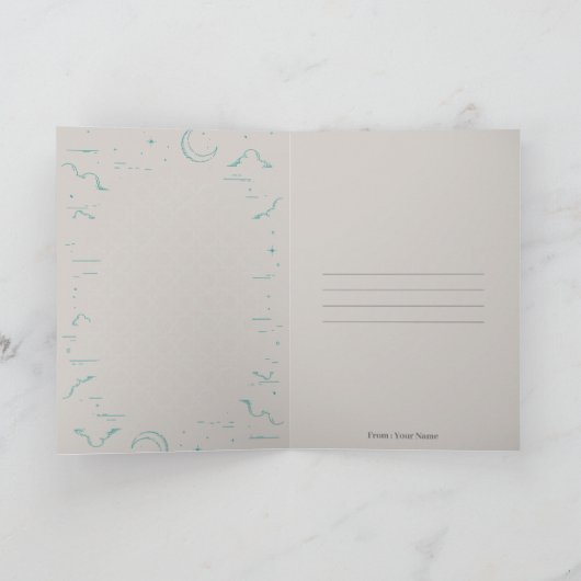 Eid Mubarak gevouwen wenskaart (Binnen)