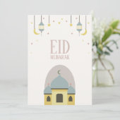 Eid Mubarak gevouwen wenskaart Kaart (Staand voorkant)