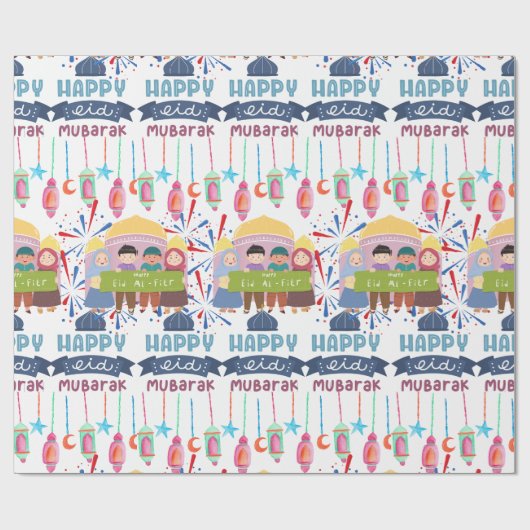 EID Mubarak Gift Cadeaupapier (Vlak)