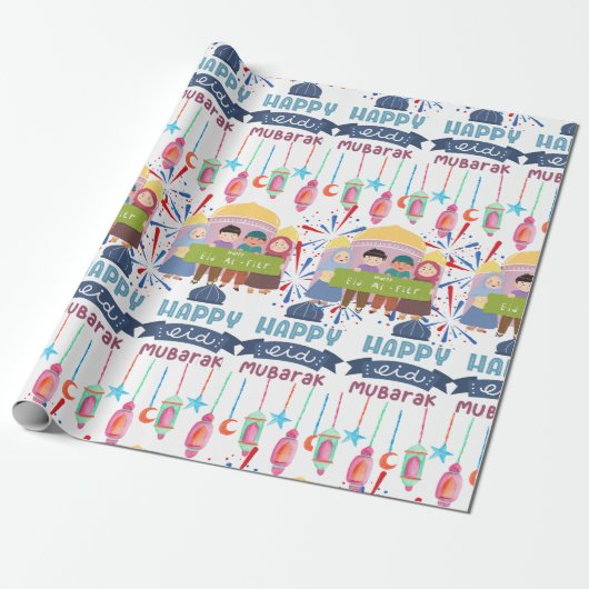 EID Mubarak Gift Cadeaupapier (Uitgerold)