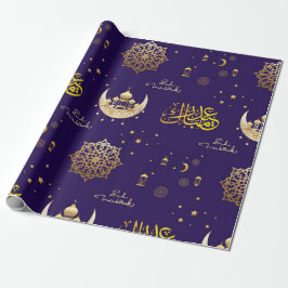 EID Mubarak Gift Navy Wrapping Paper Cadeaupapier