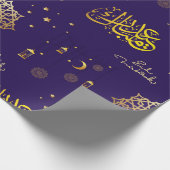EID Mubarak Gift Navy Wrapping Paper Cadeaupapier (Hoek)