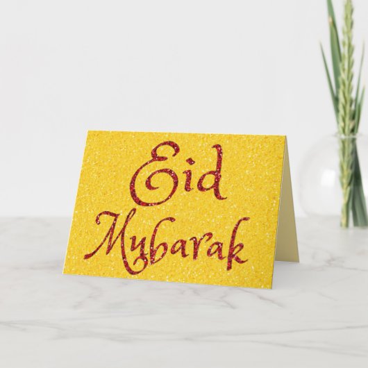 Eid Mubarak Glitter Wenskaart Kaart (Voorkant)