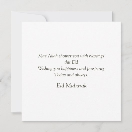 Eid Mubarak Gold Crescent Arabic Pattern Lantern Feestdagenkaart (Achterkant)