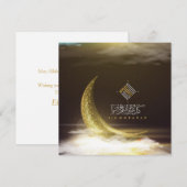 Eid Mubarak Gold Crescent Arabisch Calligrafie Feestdagenkaart (Voorkant / Achterkant)