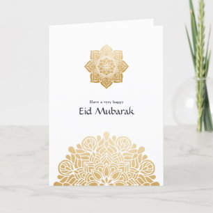 Eid Mubarak Gold Mandala Family Photo Greep Feestdagen Kaart