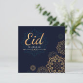 Eid Mubarak Gold Mandala Holiday Kaart (Staand voorkant)