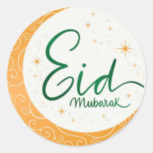 Eid Mubarak Gold Muslim Decorations Ronde Sticker