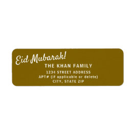 Eid Mubarak Gold Retour Adres Sticker Label