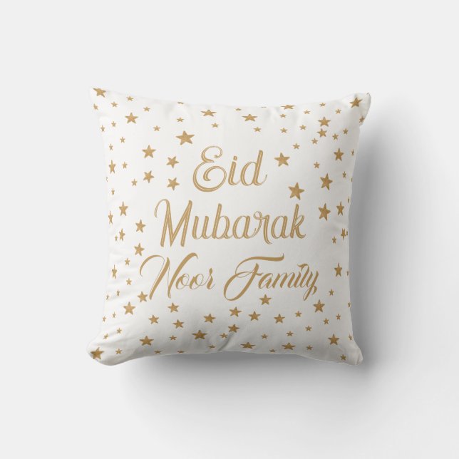 Eid Mubarak Gold Star, aangepast ontwerp, islam de Kussen (Voorkant)