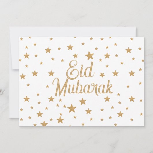 Eid Mubarak Gold Star Glitter Sparkle decor Kaart (Voorkant)