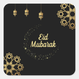 Eid Mubarak Golden Aanpassen Vierkante Sticker