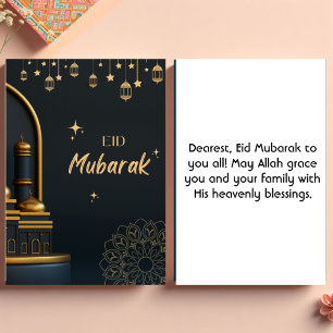 Eid Mubarak Golden Black Kaart