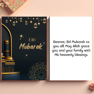 Eid Mubarak Golden Black Kaart